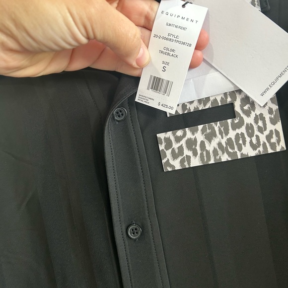 Equipment Black Stripe Slim Fit Blouse - Picture 3 of 5